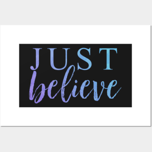 Just Believe Pastel Damask Posters and Art